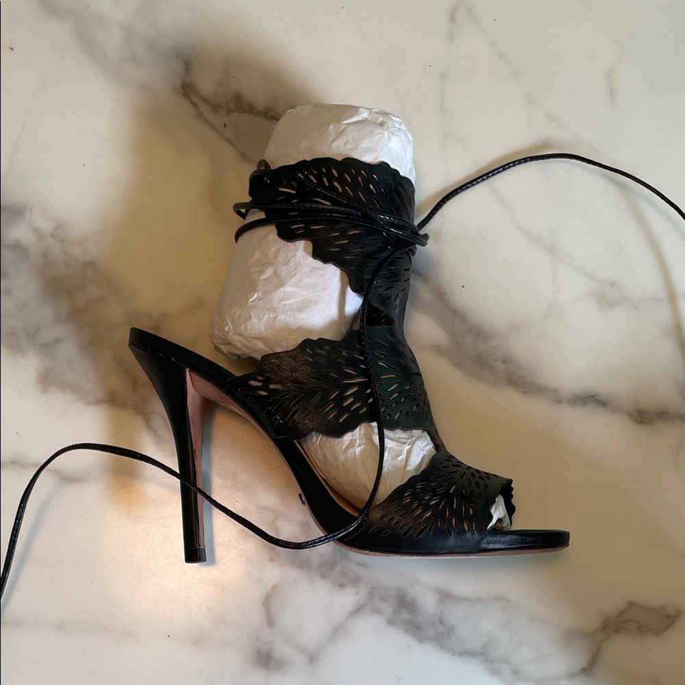 SCHUTZ Black Lace-Up Heels